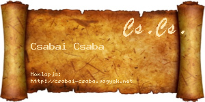 Csabai Csaba névjegykártya
