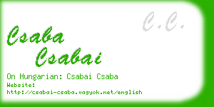 csaba csabai business card